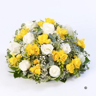 Rose and Freesia Posy   Yellow and White *