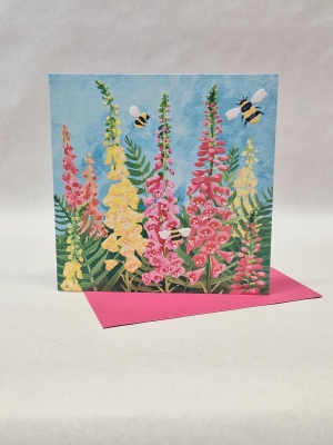Blank Card 'Foxgloves and Ferns'