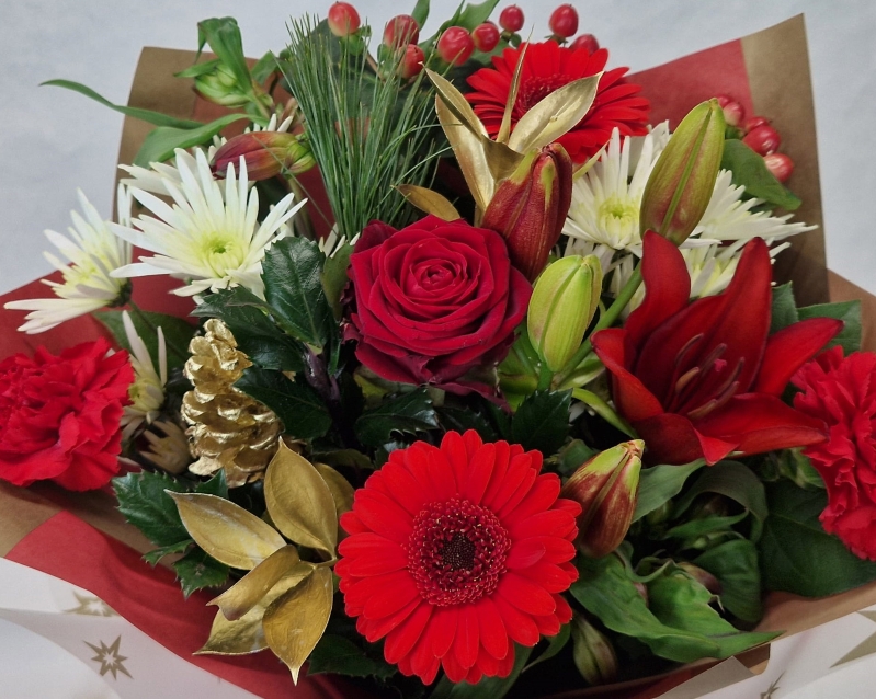 Christmas Cracker Hand tied bouquet