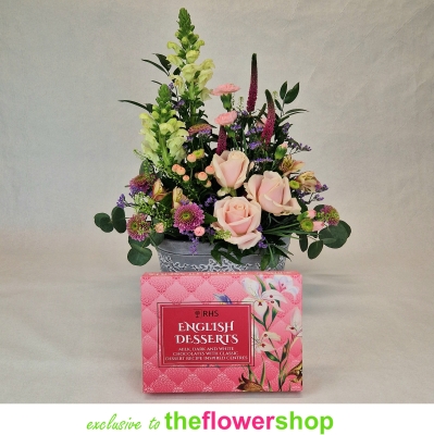 Country Garden Arrangement with RHS Chocolates