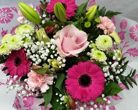 Pretty in Pink Hand tied Bouquet