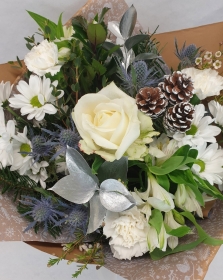 White Christmas Hand tied bouquet