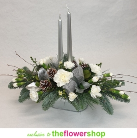 Classic Candle Arrangement in White
