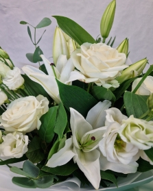 Rose and Lily Hand tied in White