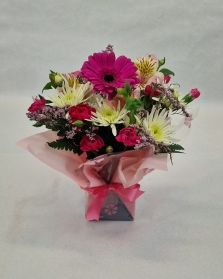 Teddy, Chocs and Flowers Gift Basket