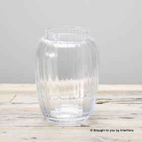 Vintage Ribbed Glass Vase